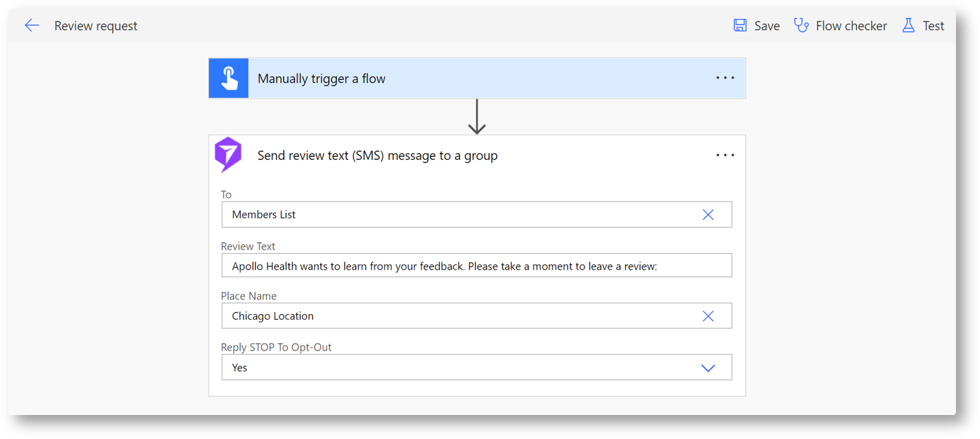 Send Review Text Message to a Group