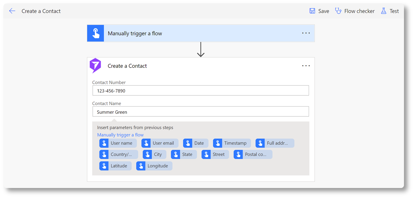 Power Automate to create contact