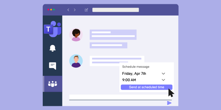 schedule a message in teams